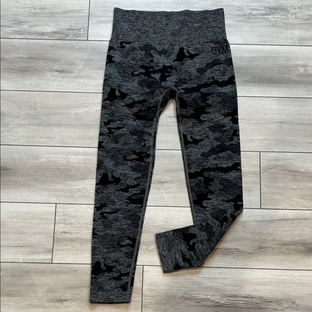 GymShark gray black camo seamless leggings size small